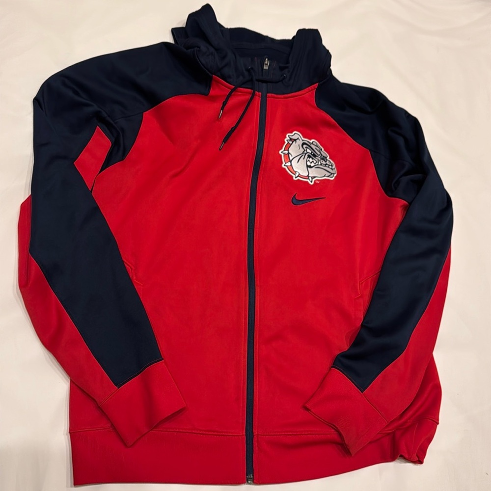 Nike Gonzaga Bulldogs Full-Zip Hoodie - Red & Navy, Size L, EUC